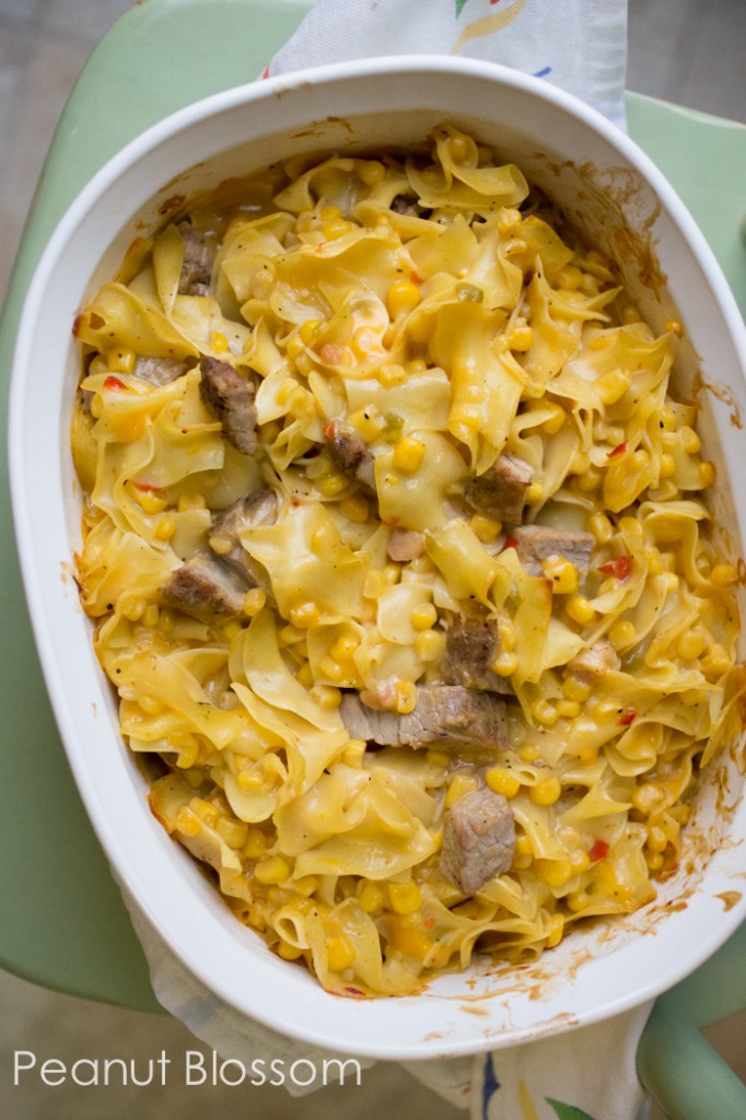 Got Leftover Pork You Need This Rich Saucy Pork And Noodle Bake Peanut Blossom