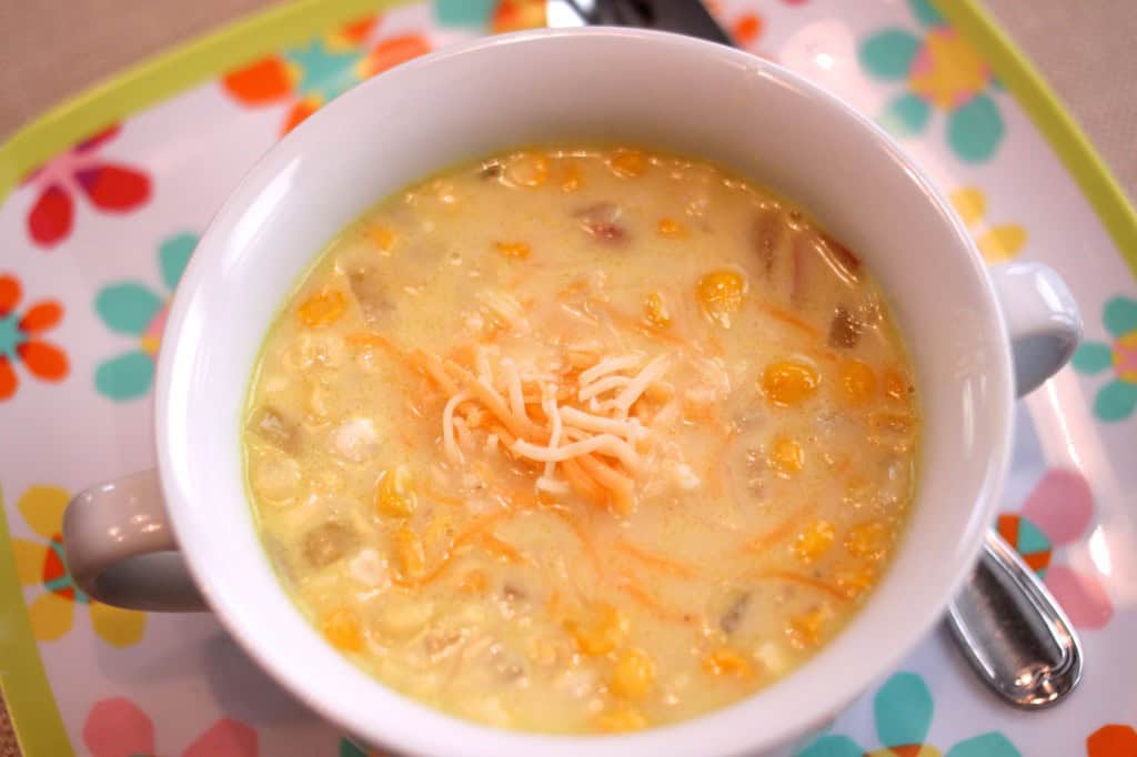 Stock your freezer Cheddar Corn Chowder