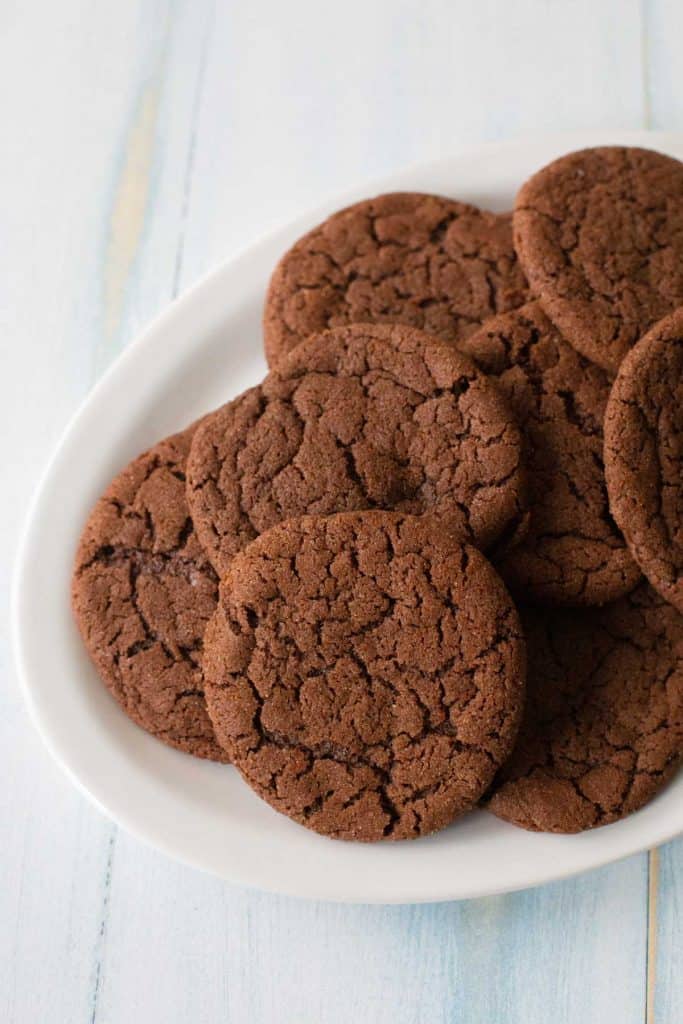 A platter of Mexican Hot Chocolate Cookies is ready for serving.