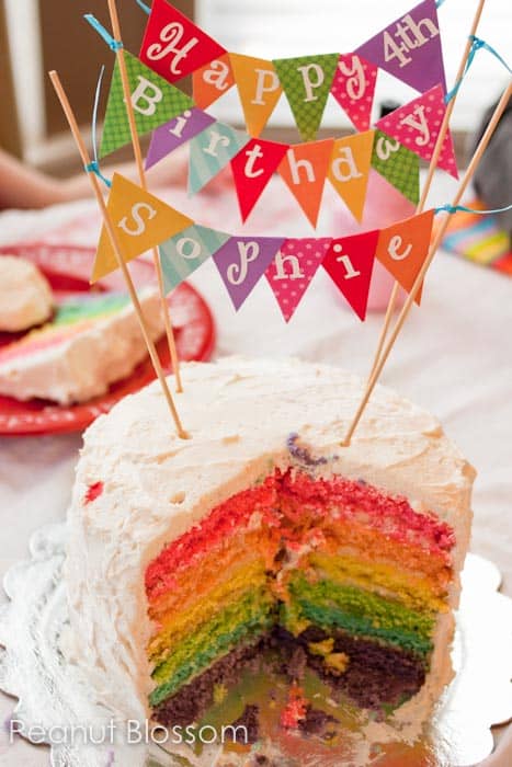 Rainbow birthday cake from Peanut Blossom