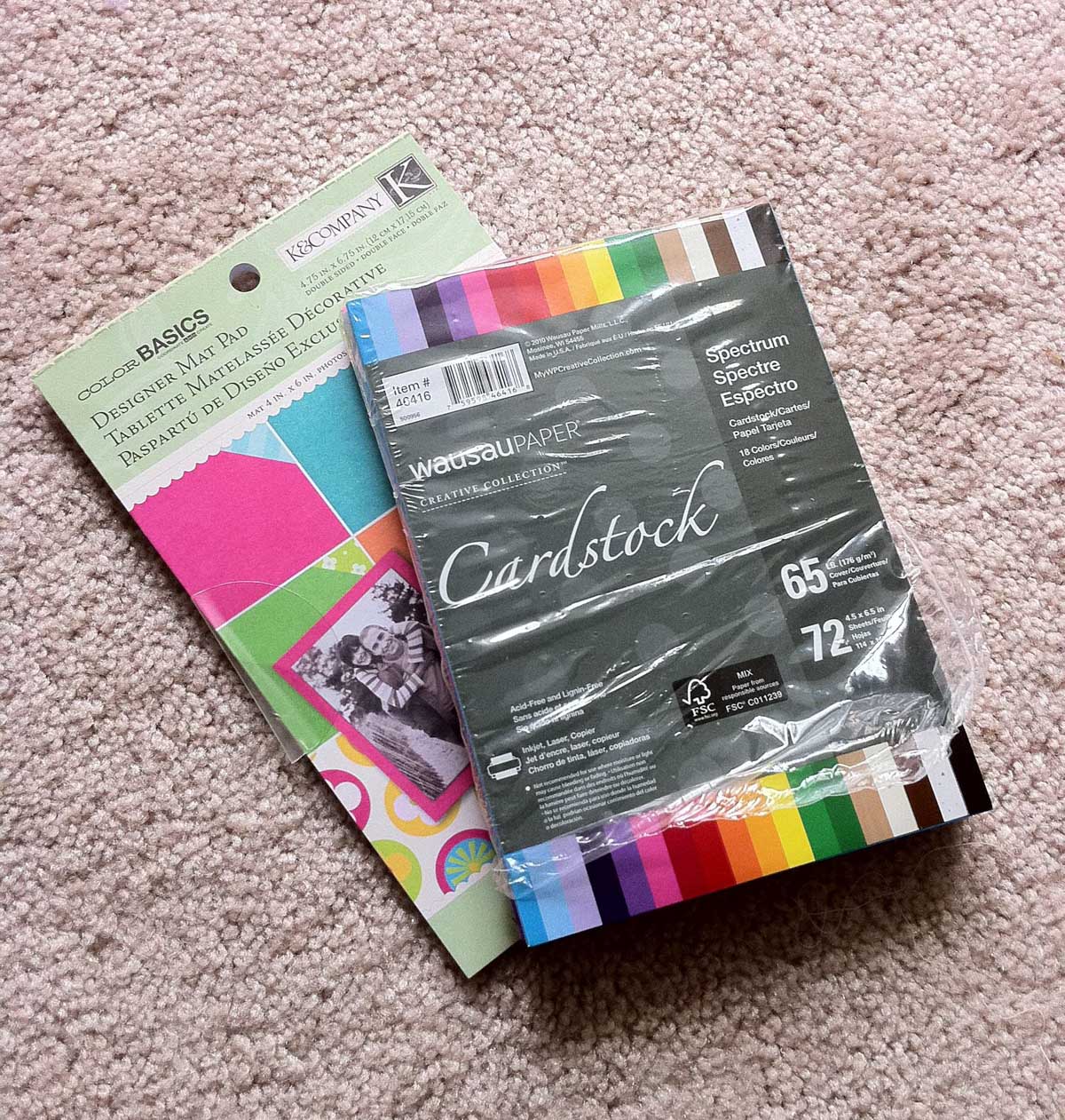 A colorful package of cardstock and letter stickers.