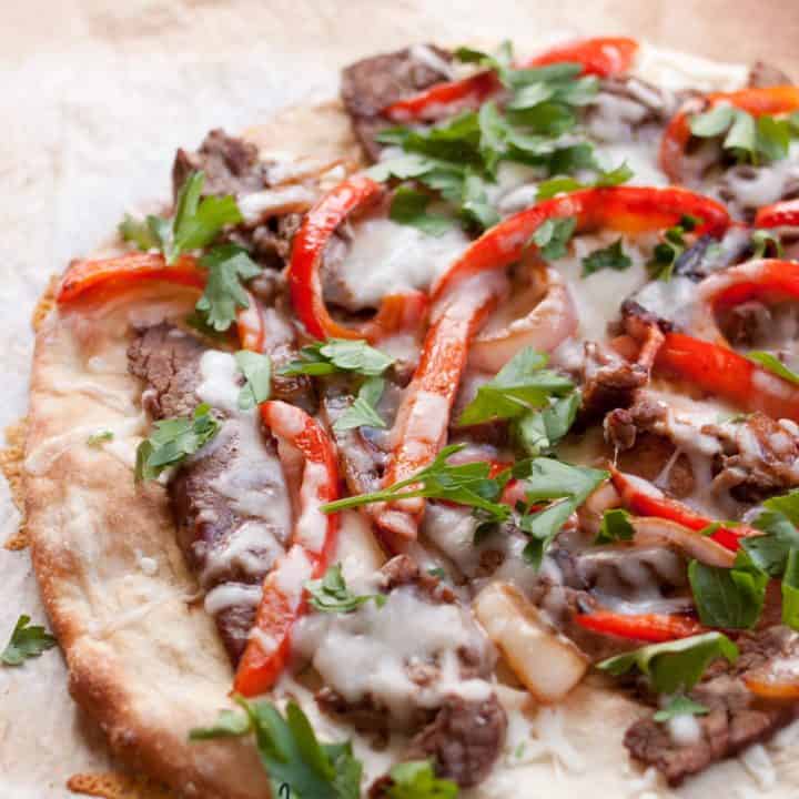 Easy Philly Cheese Steak Pizza Peanut Blossom