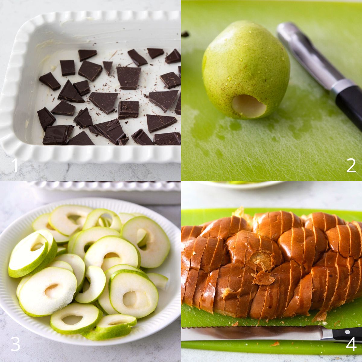 The photo collage shows how to prepare the ingredients.