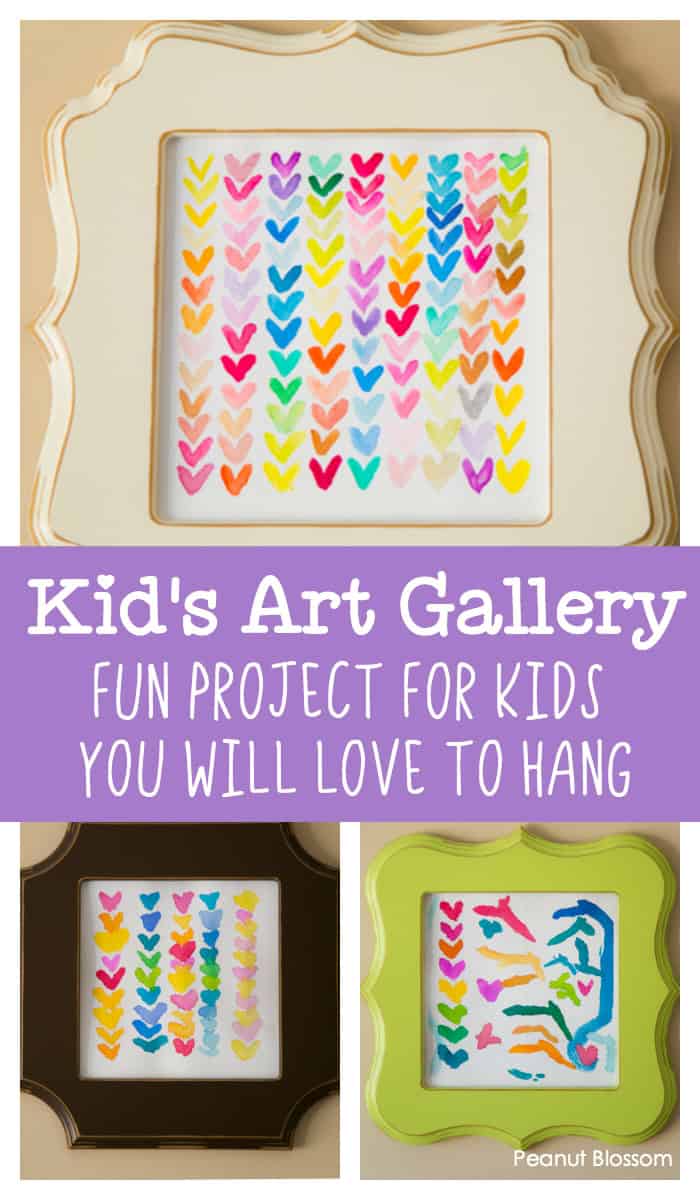 Kids' Art Gallery: A fun project for kids you will love to hang. These sweet rainbow hearts are done in watercolor paints and are perfect for kids of all ages.