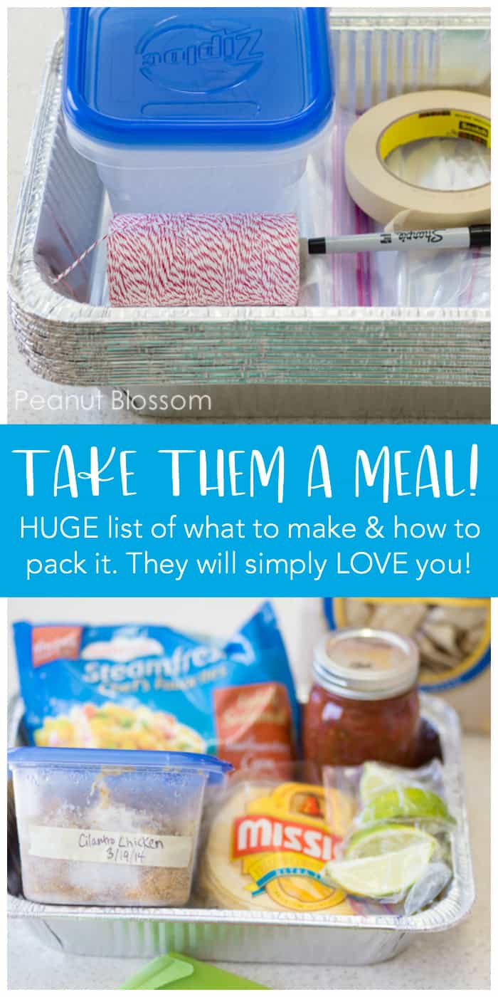 How to take them a meal train dinner. 30+ recipes for bringing the best dinner to a friend in need. Tips for how to pack a meal train dinner and how to avoid endless pasta.