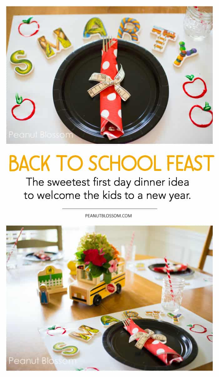 Back to school dinner: a sweet and simple first day dinner idea to welcome your kids to a new school year.