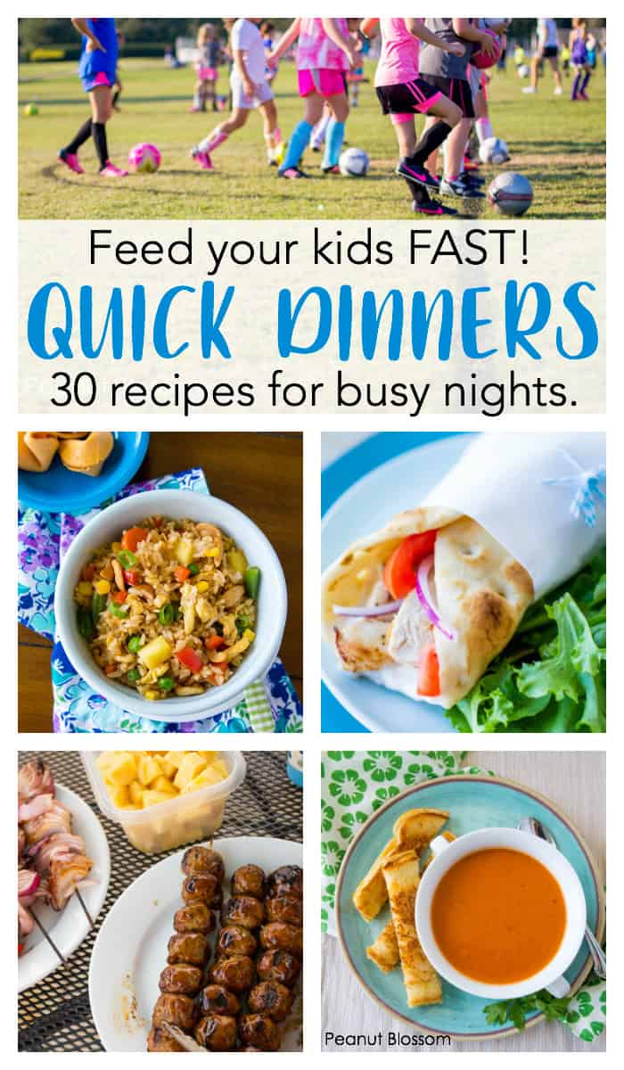 30 quick dinner ideas: These great on the go dinner ideas for families on soccer night will help you skip the drive-thru and feed your kids fast.