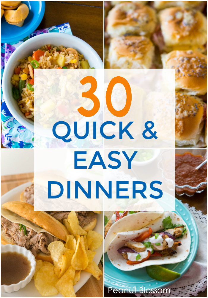 30 quick dinner ideas for super busy on the go families. These simple family dinners are easy to make in a pinch.