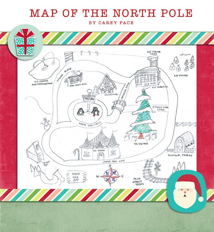 North Pole Map for Elf on the Shelf by Carey Pace 2014