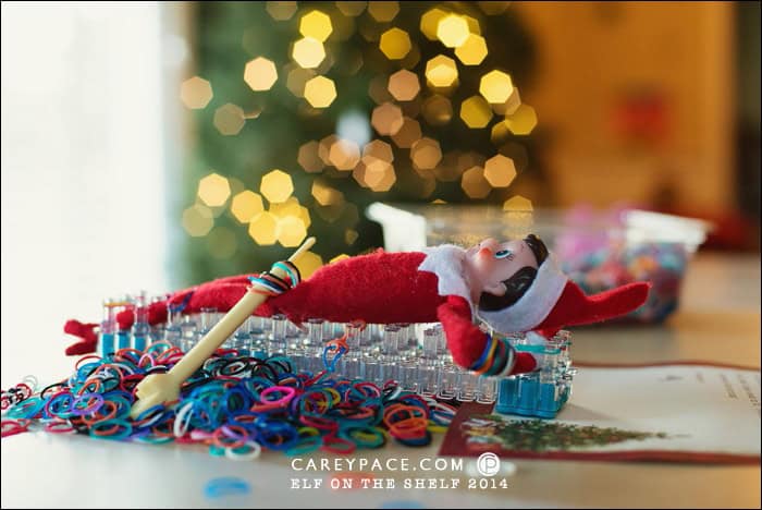 Elf on the Shelf stuck in the Rainbow Loom by Carey Pace