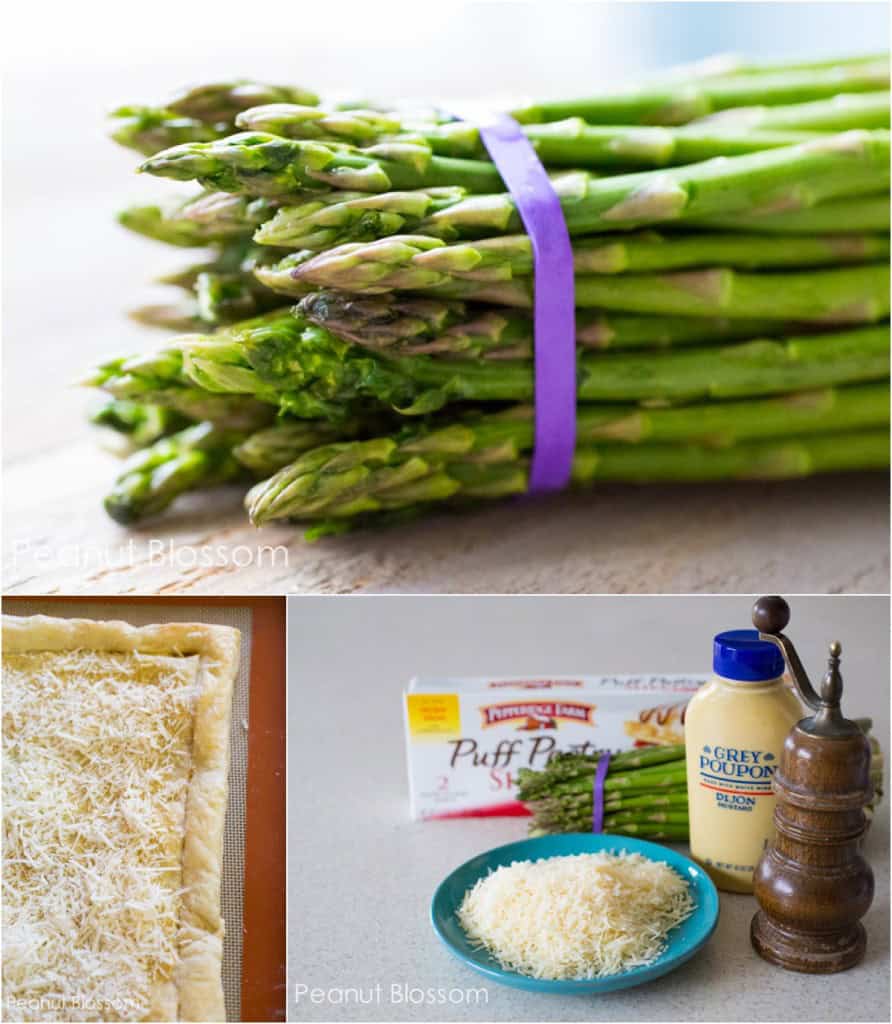 Asparagus and parmesan puff pastry tart