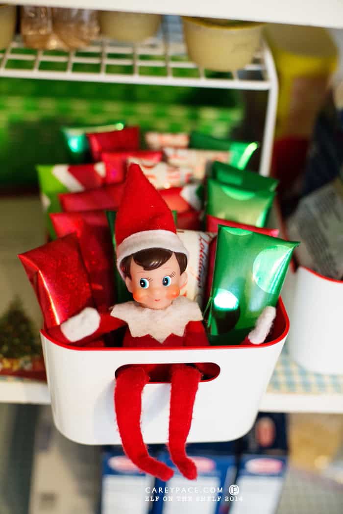 Elf on the Shelf wraps cereal bars by Carey Pace