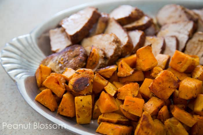 Spicy roasted sweet potatoes