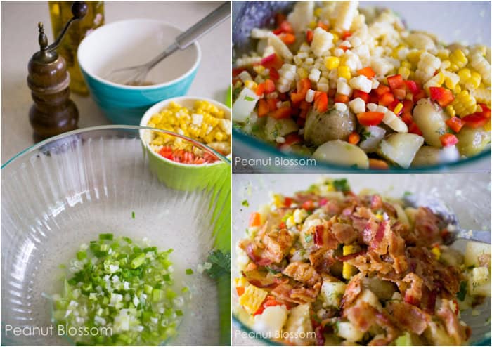 Summer potato salad with bacon