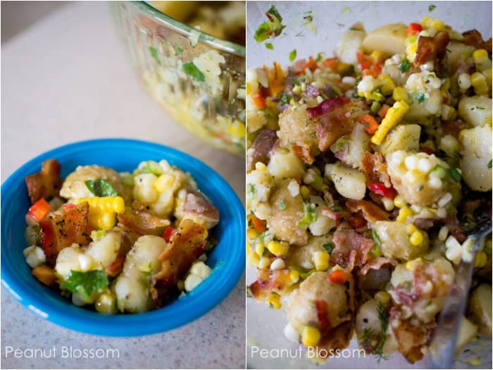 Summer potato salad with bacon