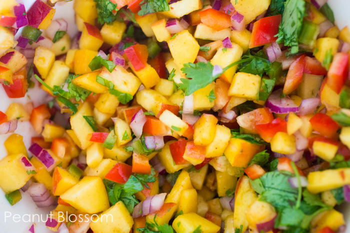 Sweet and spicy peach salsa