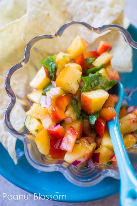 Sweet and spicy peach salsa