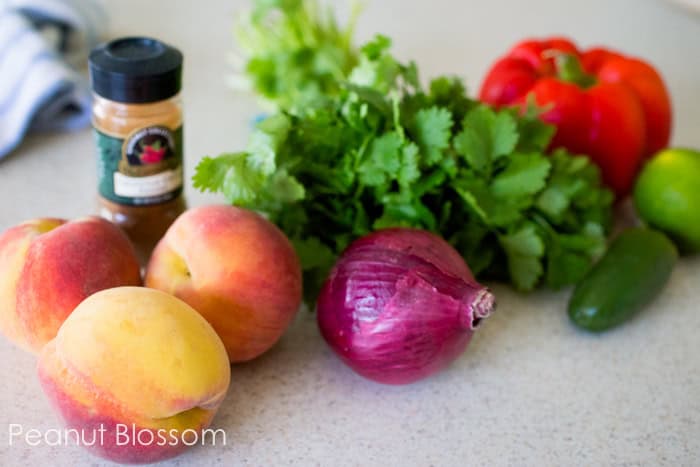 Sweet and spicy peach salsa