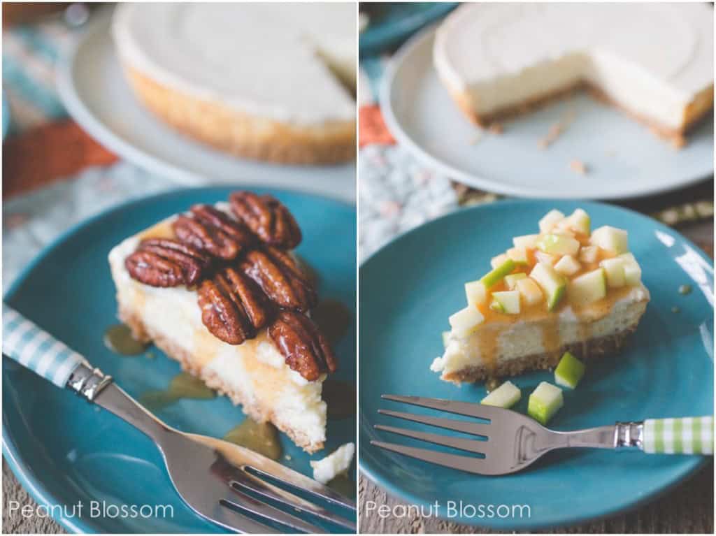 Caramel apple cheesecake & pecan pie cheesecake toppings buffet