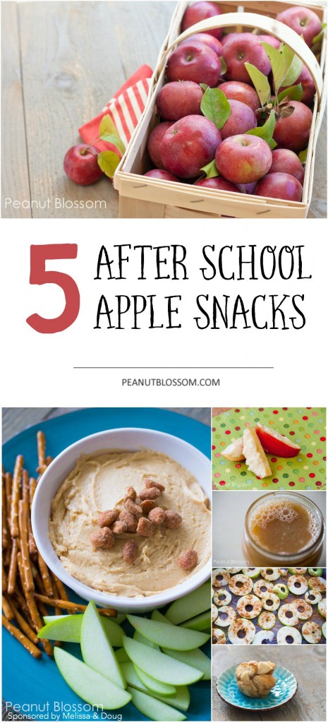 5 great ideas for using apples in after school snacks! Feed those hungry kids something they can really sink their teeth into while making sure they're getting a serving of fruit along the way.
