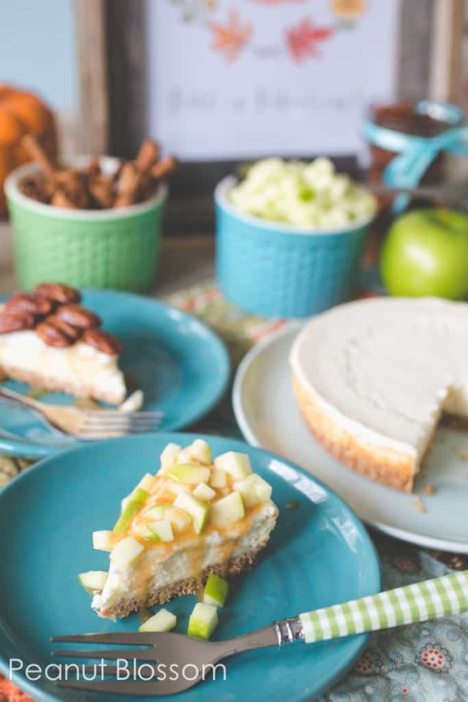 Caramel apple & pecan pie cheesecake toppings buffet