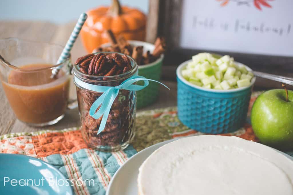 Caramel apple & pecan pie cheesecake toppings buffet