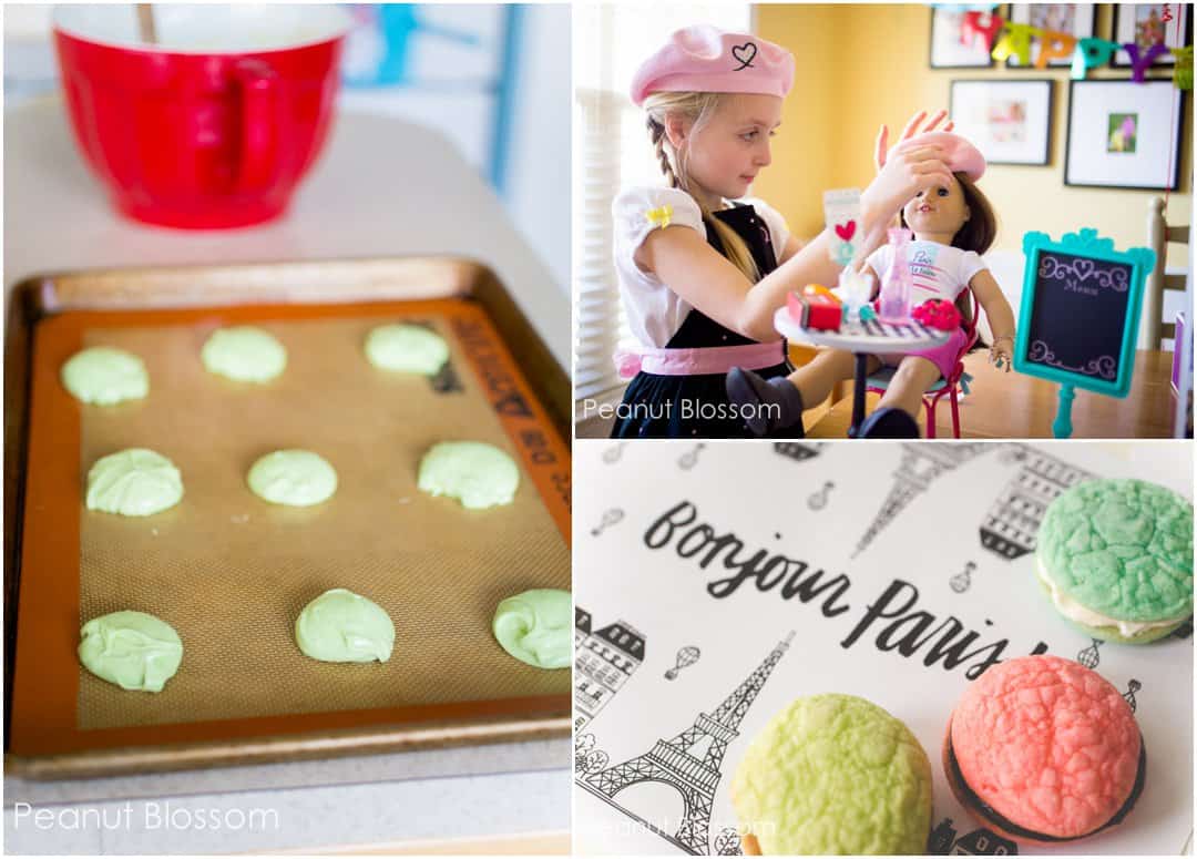 Host an American Girl Grace movie party and serve homemade kid-friendly macarons in three flavors