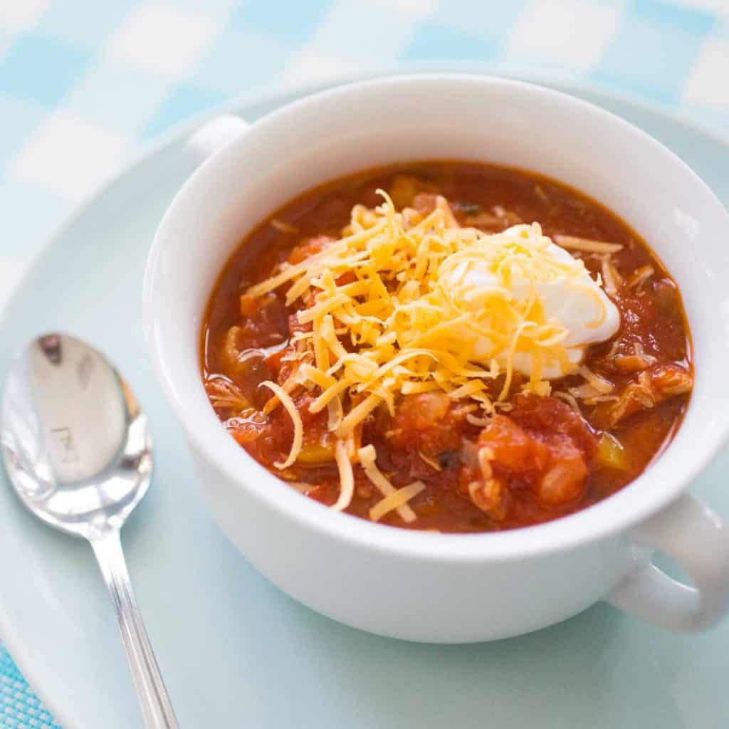 Red Chicken Chili with No Beans