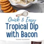The photo collage shows the finished dip next to the ingredients needed to make it.