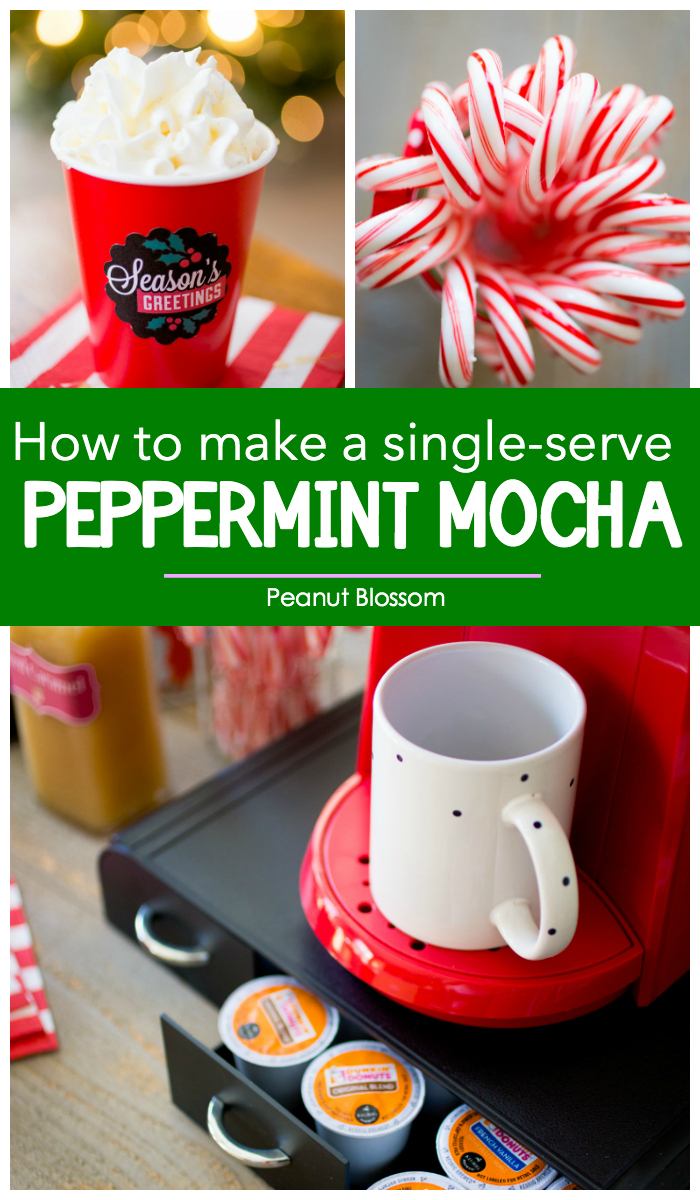 How to make a single-serve peppermint mocha, one of our favorite coffee station ideas for your next party!