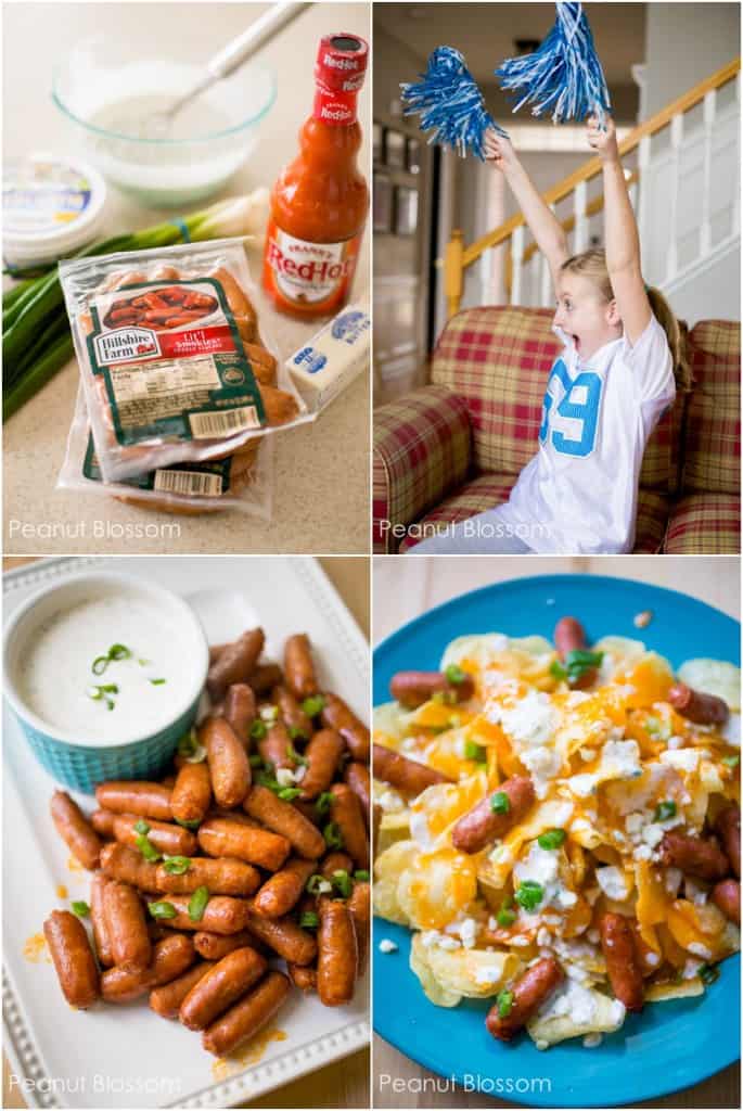 Buffalo blue cheese potato chips with Lit'l Smokies®