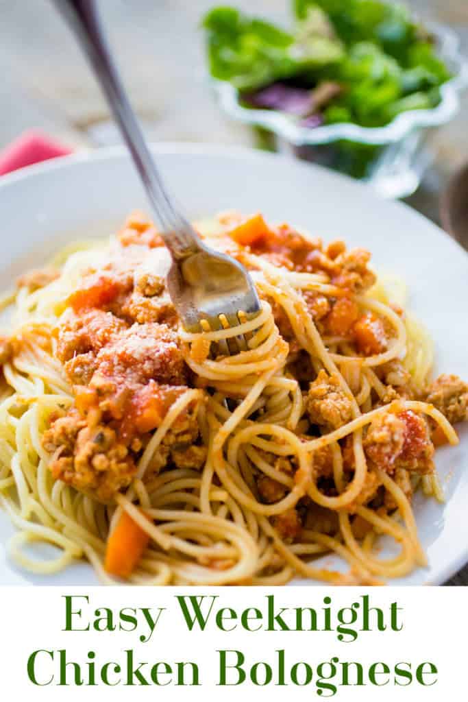 Easy bolognese sauce lightened with chicken and Barilla® marinara