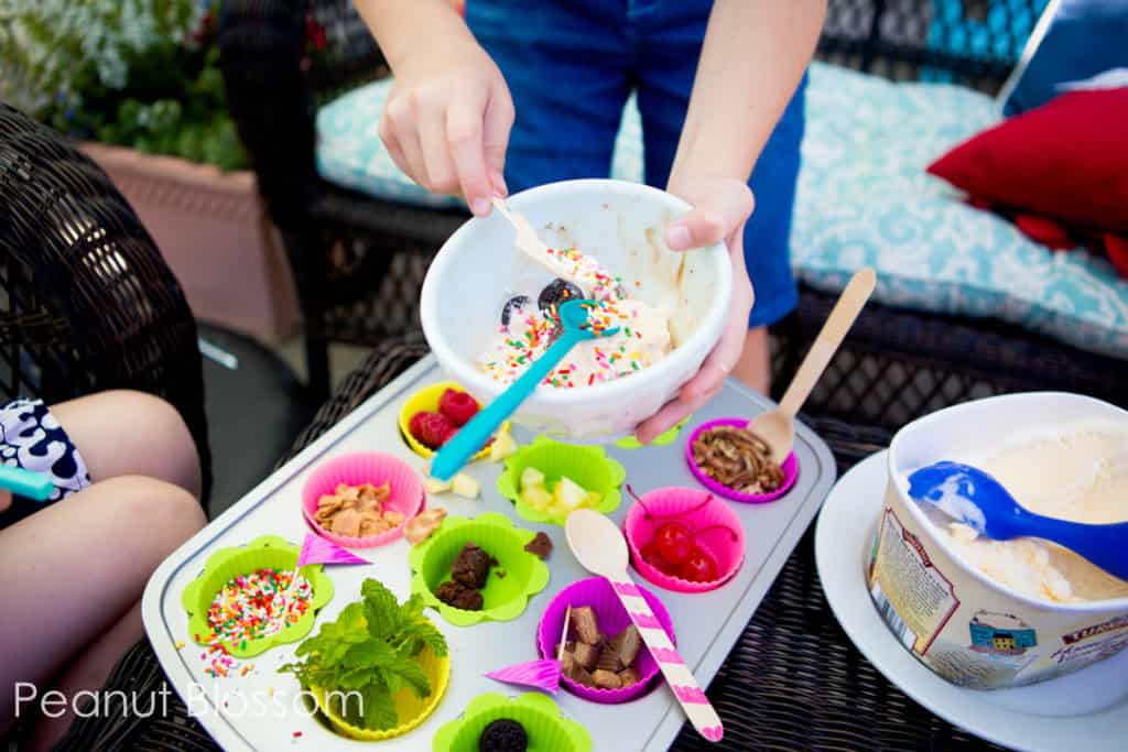 Budget friendly ice cream party buffet