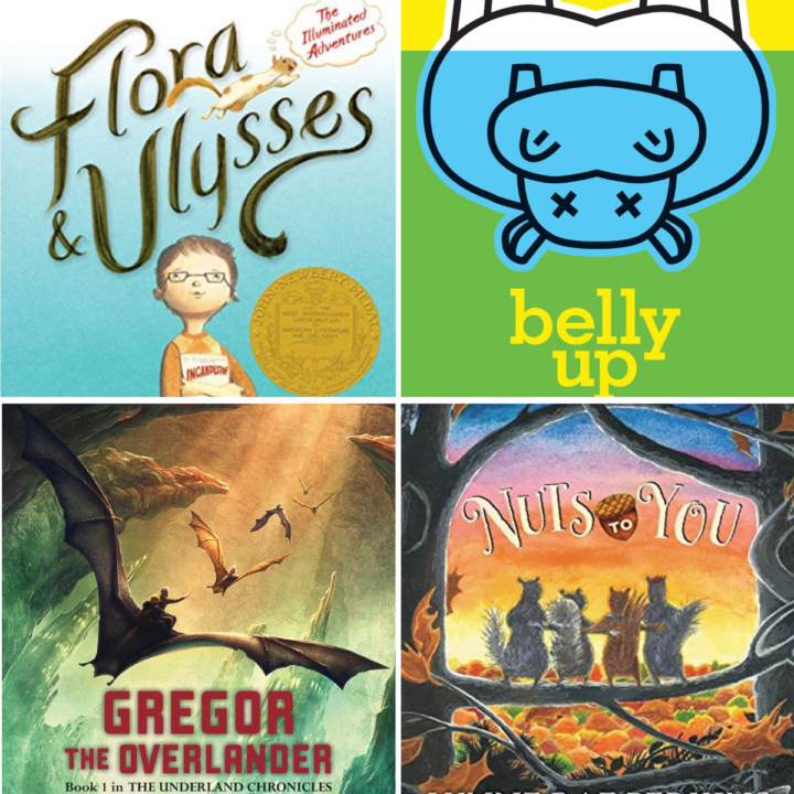 A photo collage of book covers that are good to read aloud to 8 year olds.