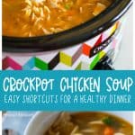 The chicken soup in a slowcooker.