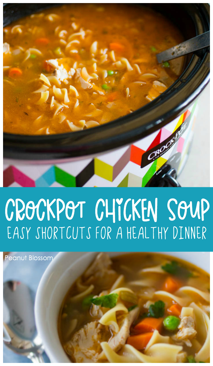 Easy crockpot chicken soup has plenty of kitchen shortcuts for lazy chefs. Prep it and forget it, then go enjoy your weekend!!
