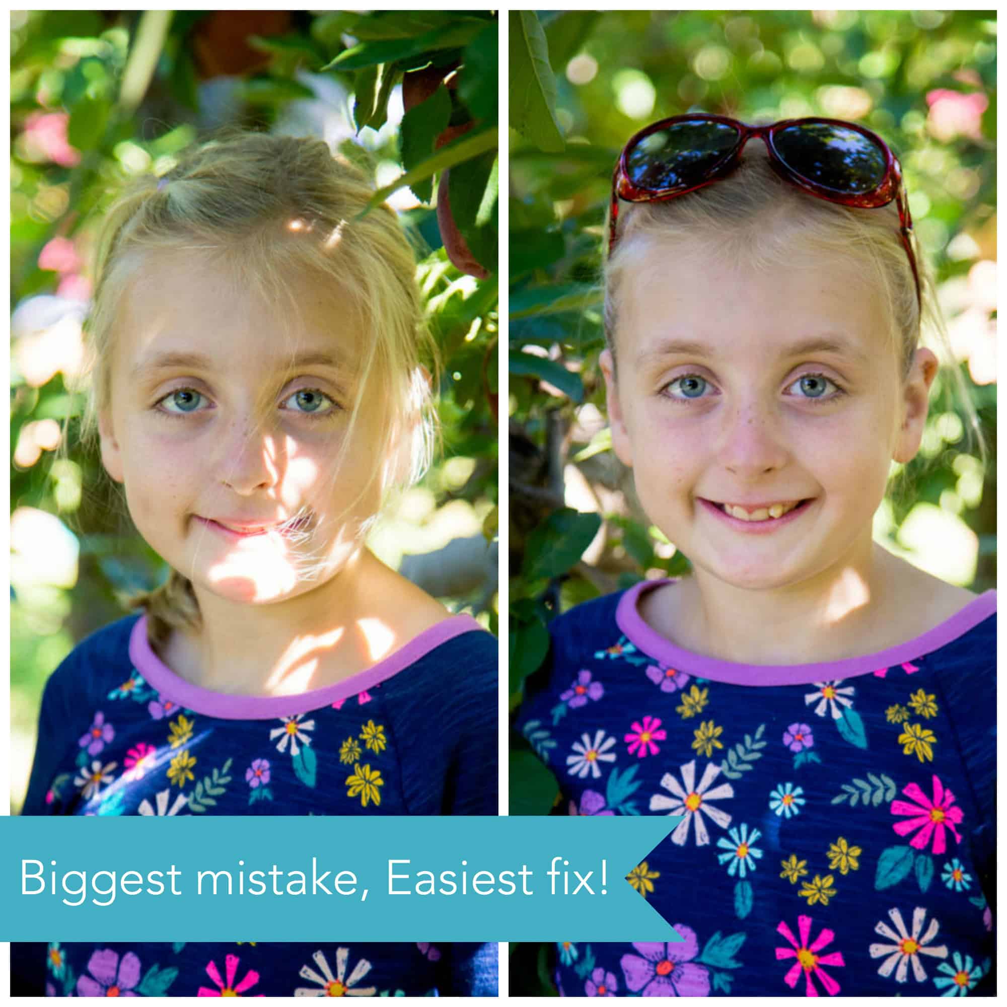 Taking pictures in full sun: perfect for fall family photos