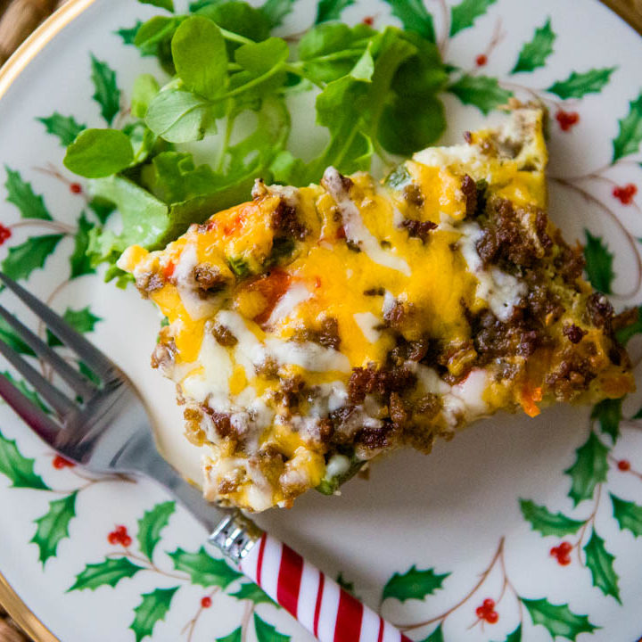 Deliciously easy sausage egg and cheese casserole for Christmas morning