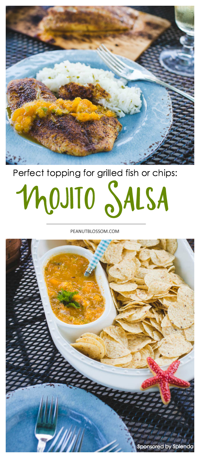 Grilled fish with mojito salsa