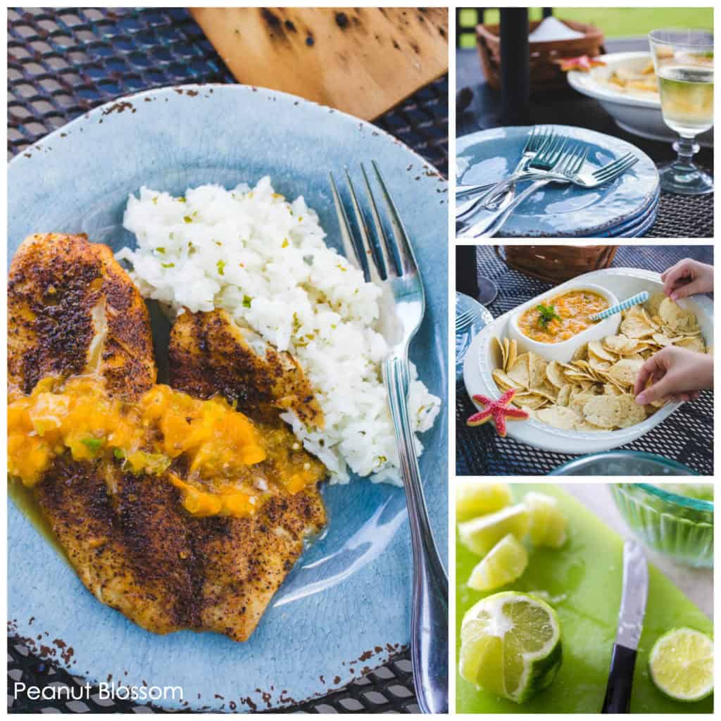 Grilled fish with mojito salsa