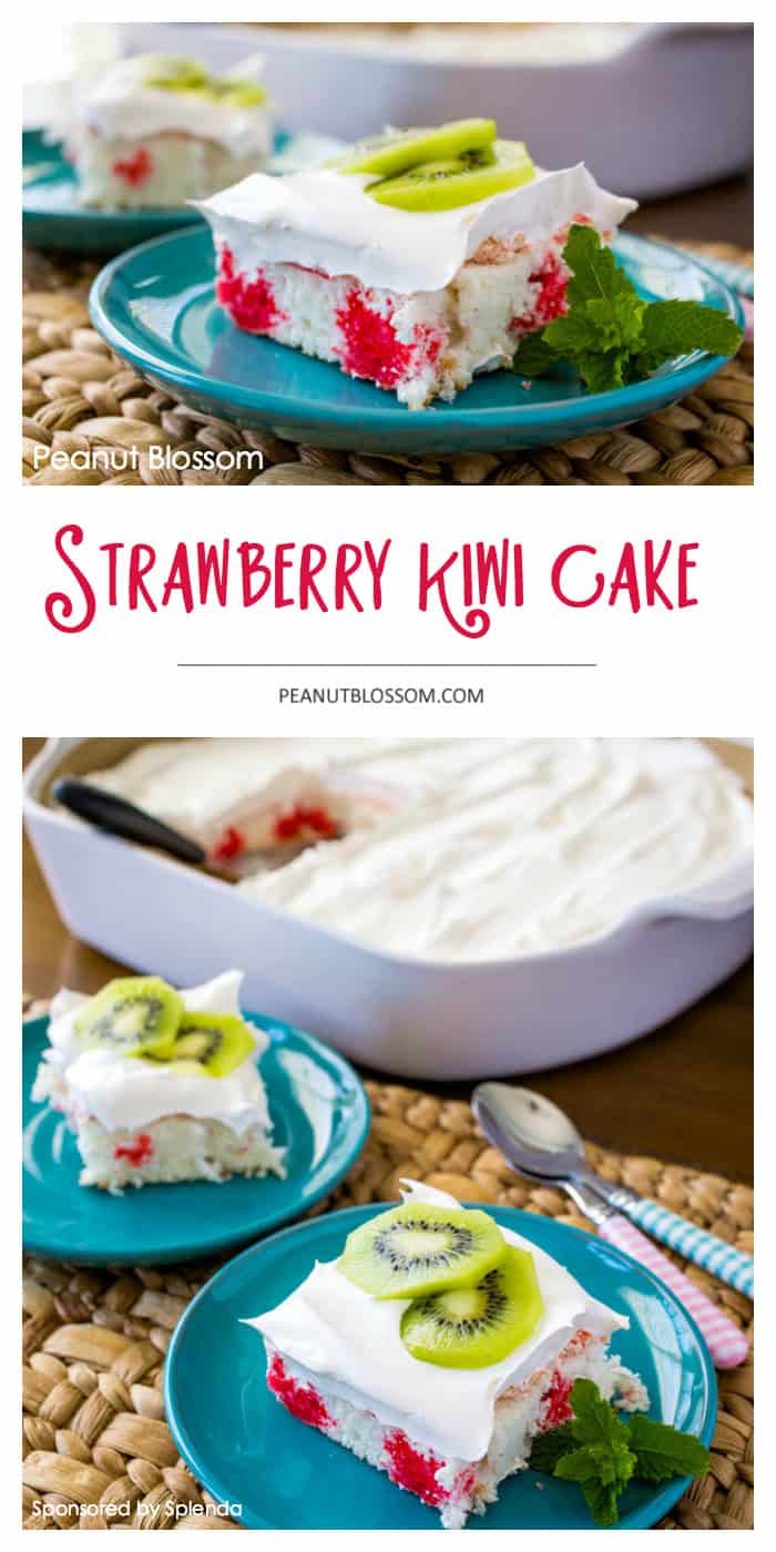 Cool and refreshing kiwi strawberry poke cake is a perfect easy summer dessert.