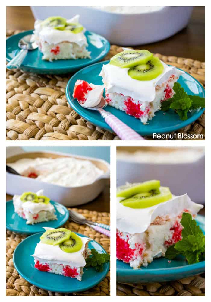 A super easy kiwi strawberry poke cake is the perfect summer dessert for your next party.