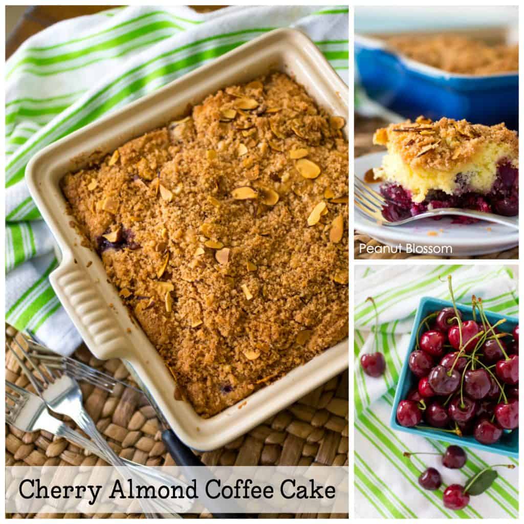 The perfect way to use up a big batch of cherries from the farmer's market this summer! This cherry almond cinnamon streusel coffee cake is so easy to make. YUM.