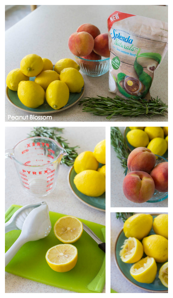 Rosemary infused peach lemonade recipe for summer entertaining