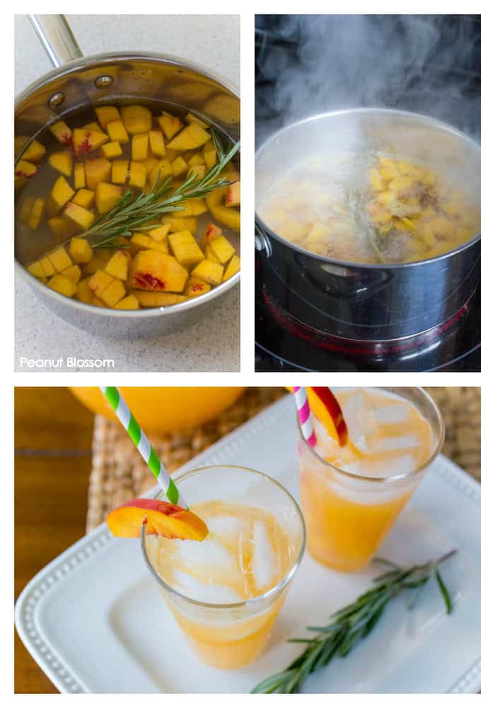 Rosemary infused peach lemonade recipe for summer entertaining