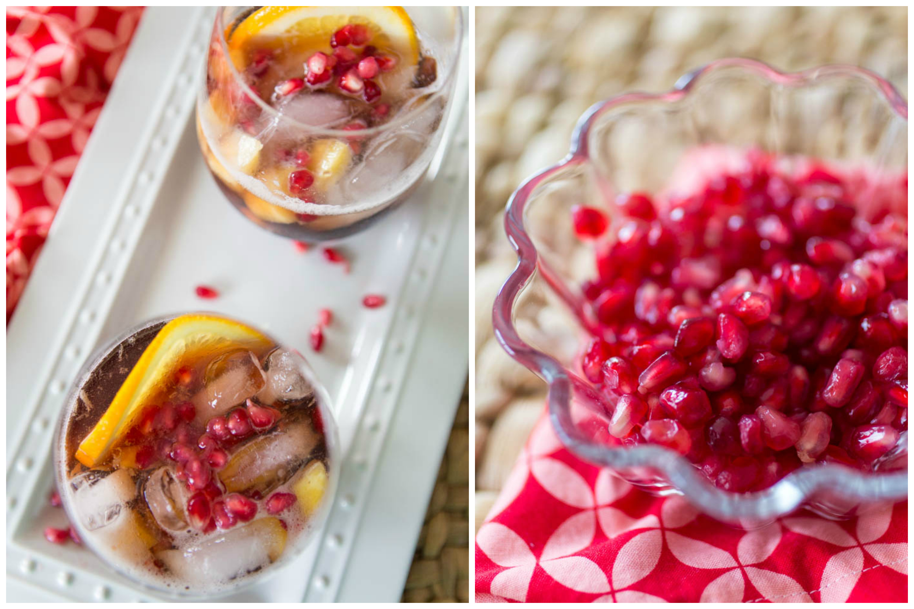 Festive pomegranate punch with sparkling Prosecco