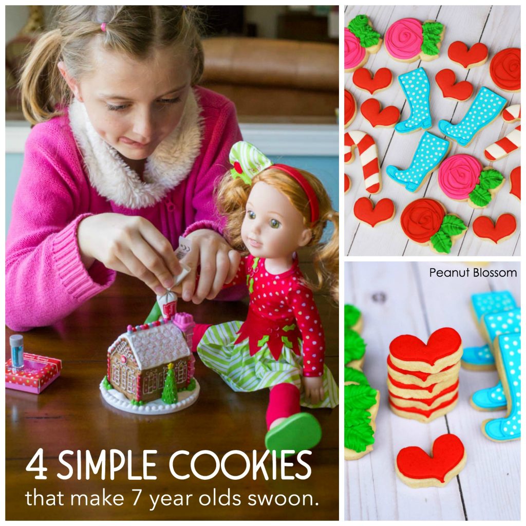 4 simple cookies for an adorable WellieWishers Christmas cookie party tray