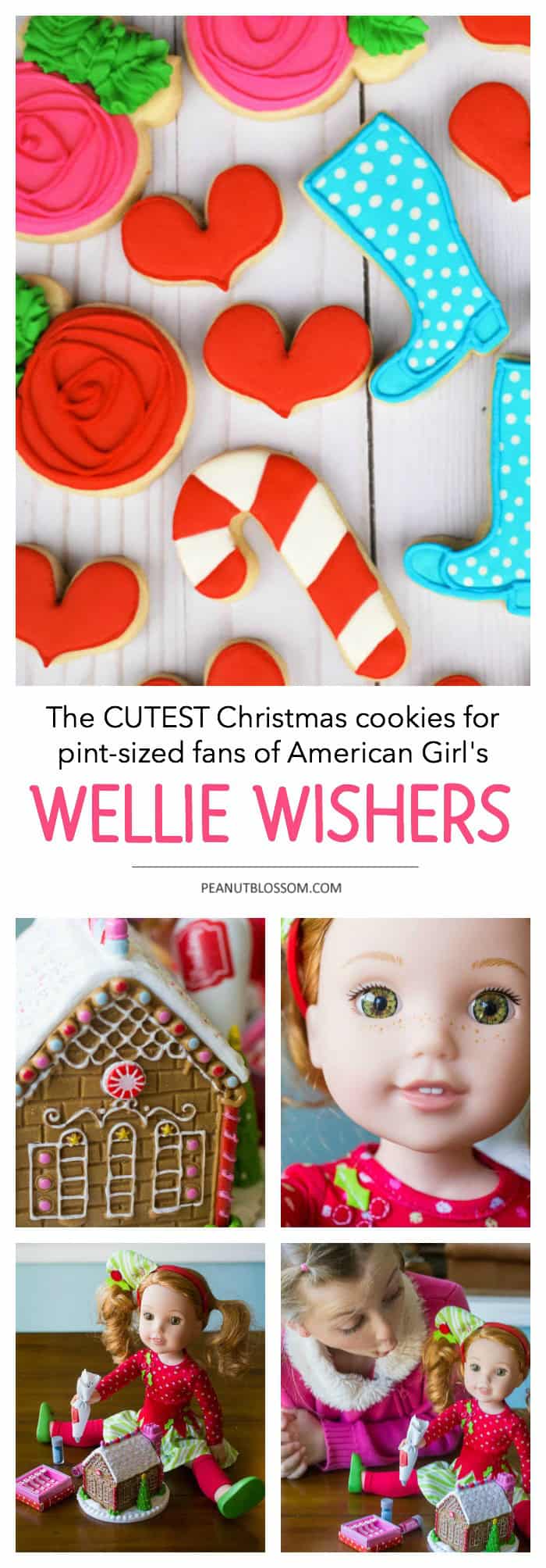 4 simple cookies for an adorable WellieWishers Christmas cookie party tray