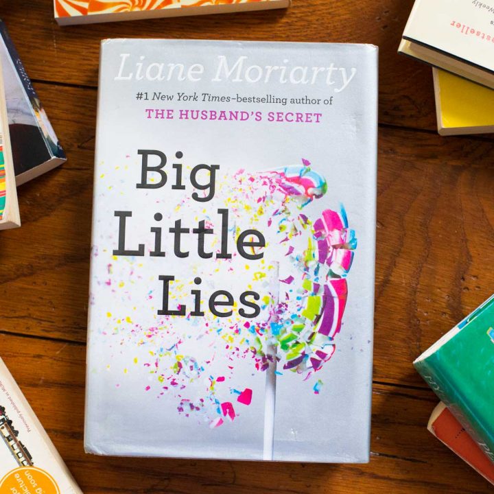 A copy of Big Little Lies sits on a table.