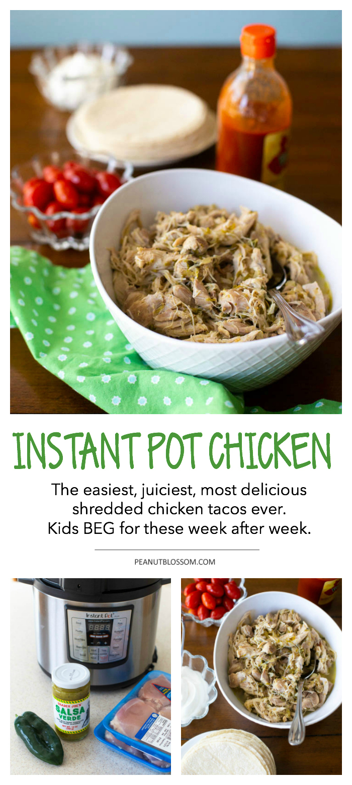 Easy Instant Pot shredded chicken for the best chicken tacos ever